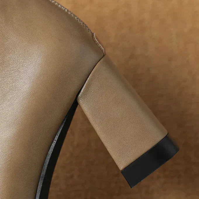 Marjolein | Casual Pointed Toe Block Heel Ankle Boots