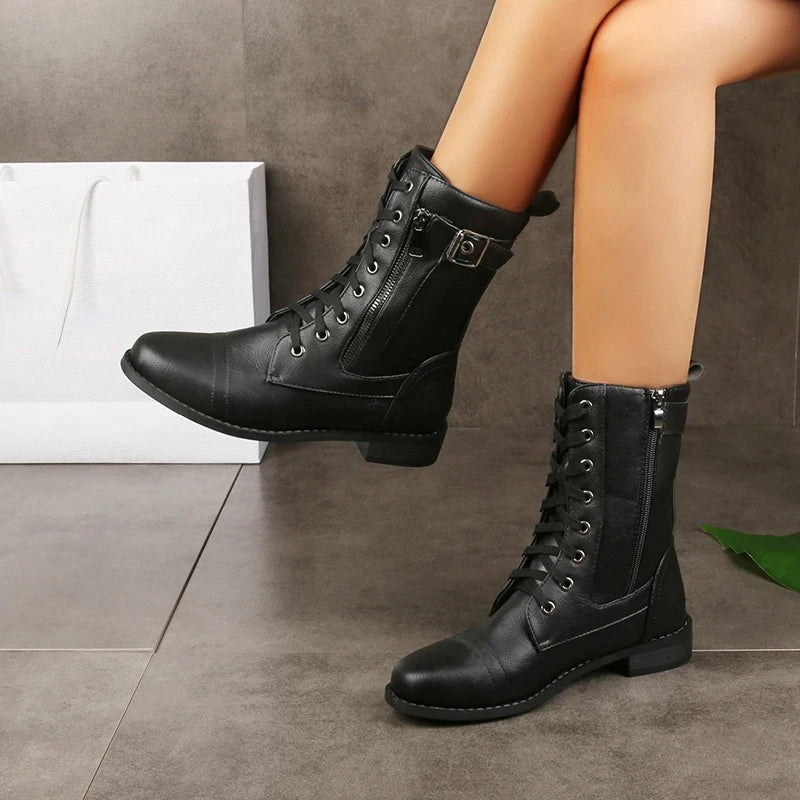 Lulu | Lace-Up Mid-Calf Boots