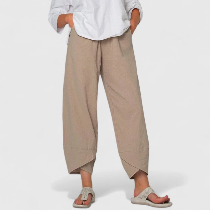 Edna | Wide Leg Cropped Capri Pants for Women