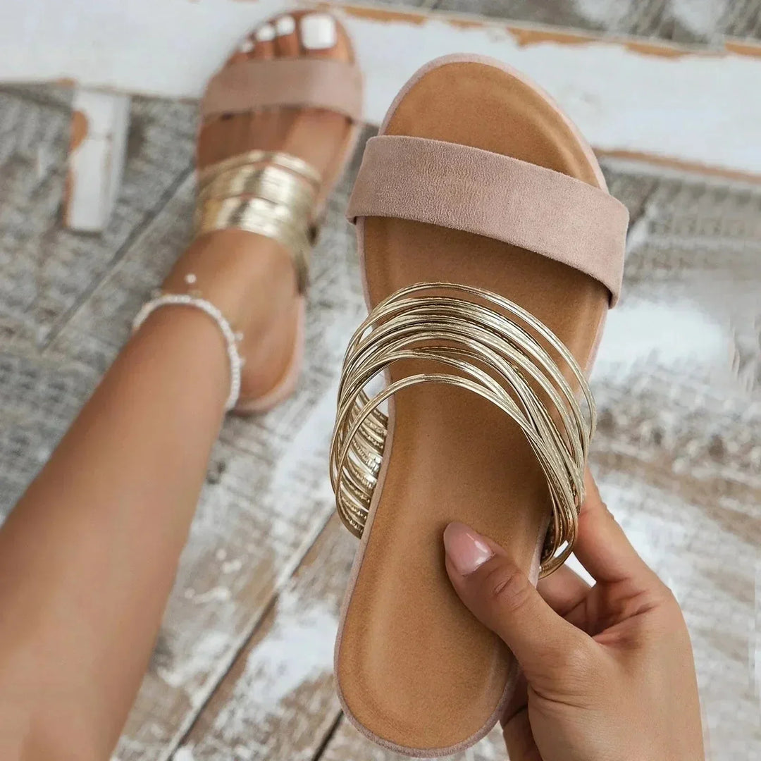 Salome | Multi Band Slide Sandals