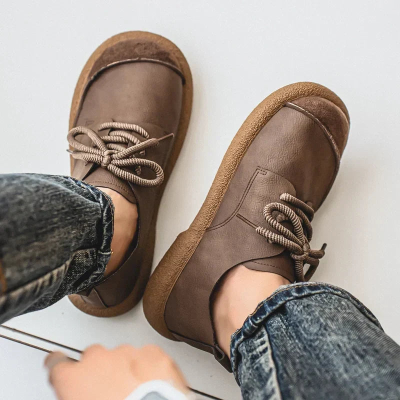 Cameron | Textured Toe Lace-Up Sneakers