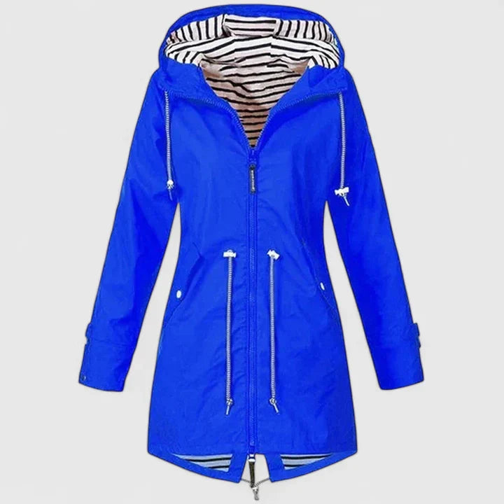 Rosana | Hooded Waterproof Outdoor Rain Jacket with Drawstring