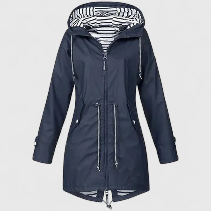 Rosana | Hooded Waterproof Outdoor Rain Jacket with Drawstring