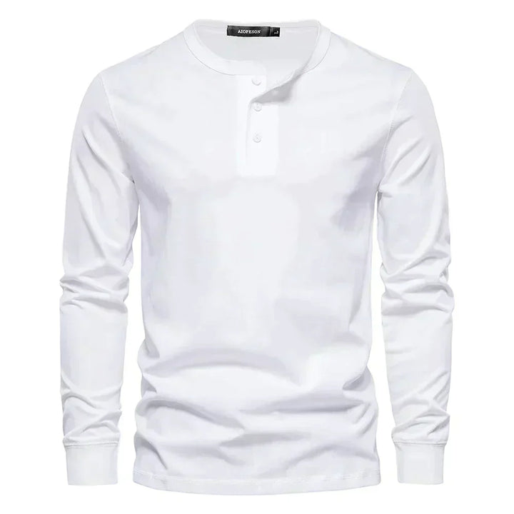 Dominic | Long-Sleeve Henley Button Shirt