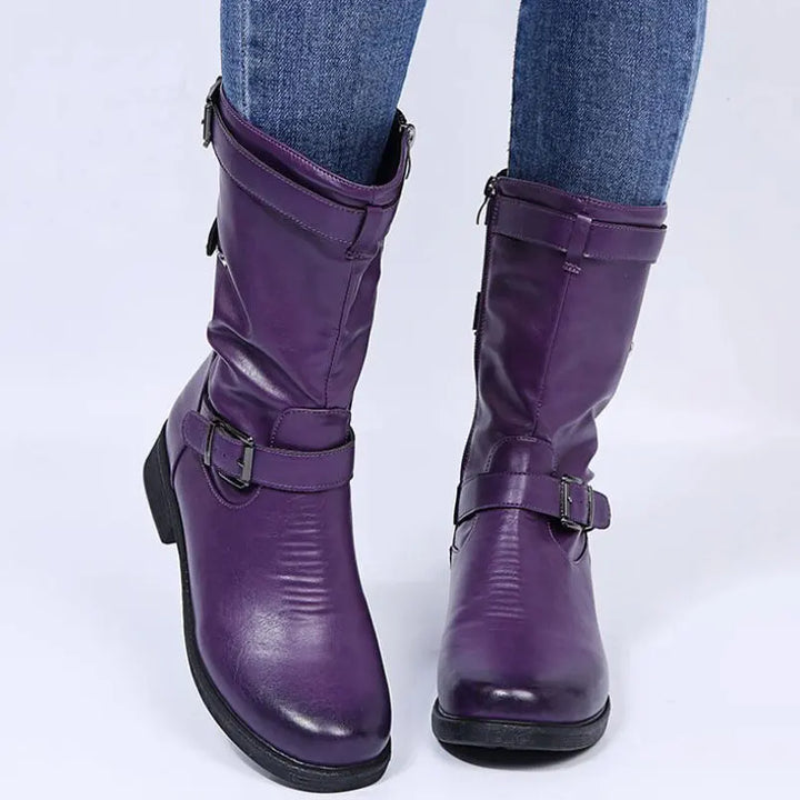 Yuliana | Buckle Detail Mid-Calf Boots