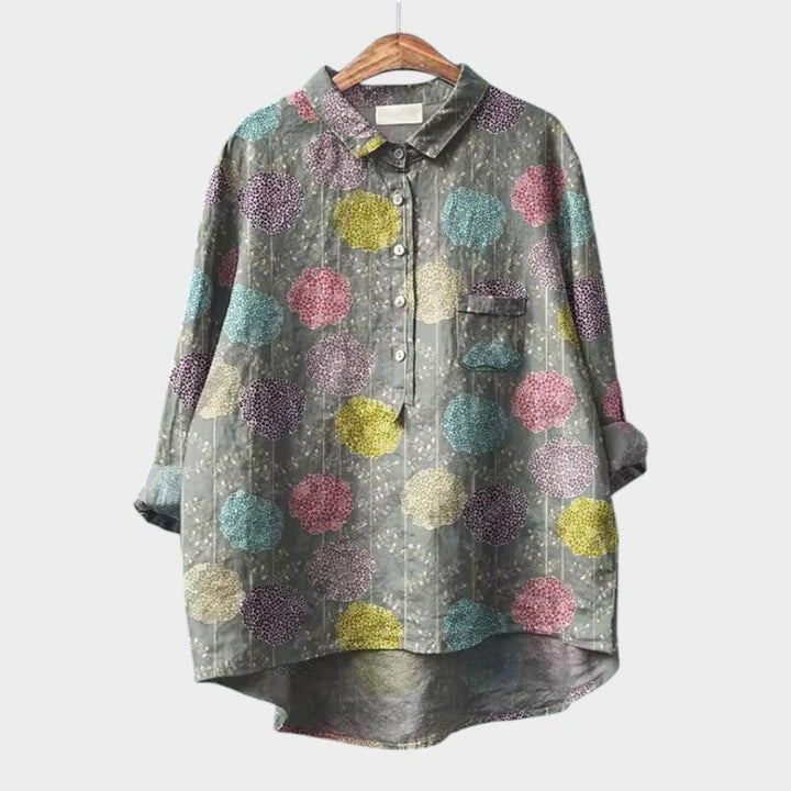 Ulrika | Floral Print Button-Up Blouse with Collar