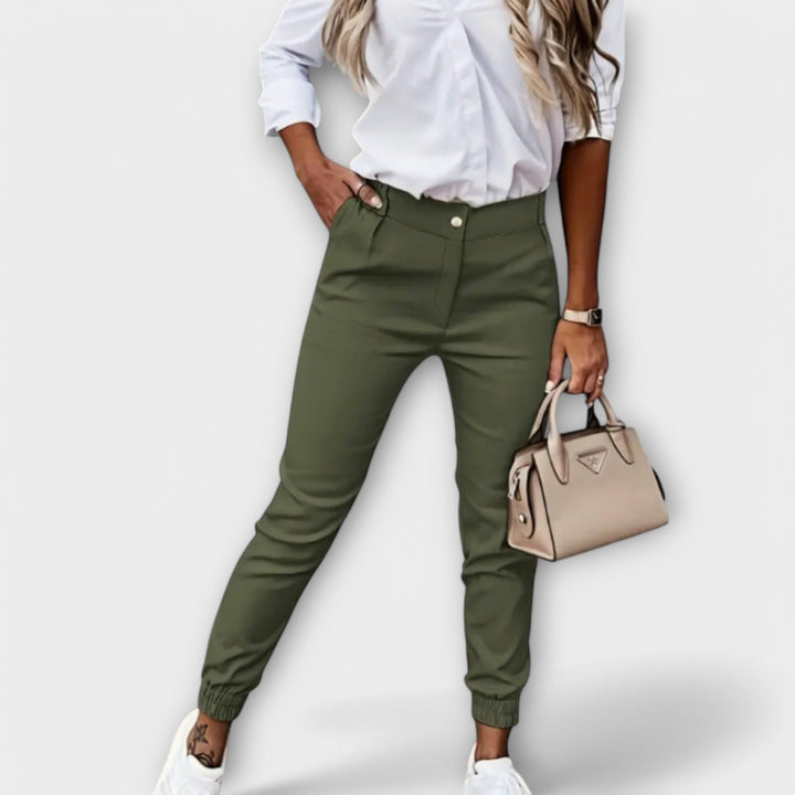Larkin | Slim Fit Chino Pants with Cuffed Hem