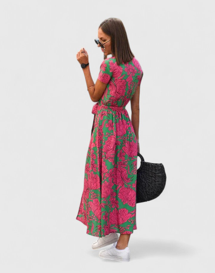 Antonina-Rose | Polka Dot Wrap Maxi Dress V-Neck