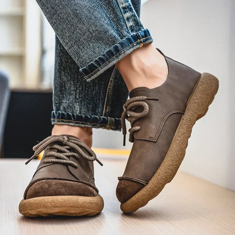Cameron | Textured Toe Lace-Up Sneakers
