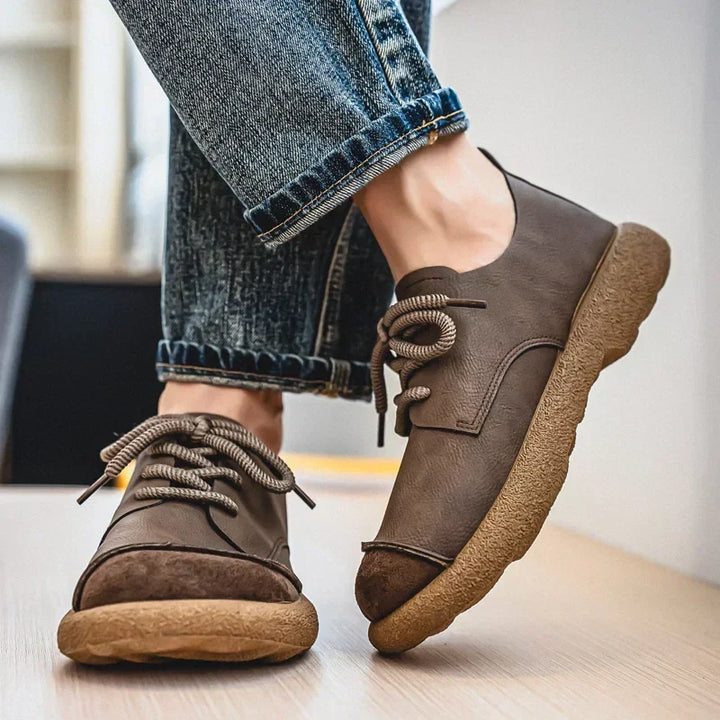 Cameron | Textured Toe Lace-Up Sneakers