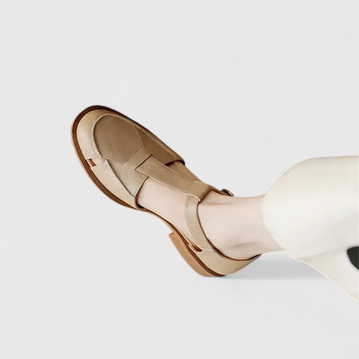 Sabella | Closed-Toe T-Strap Sandals with Buckle