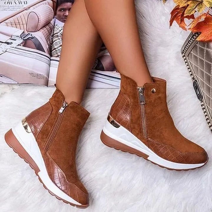 Maire | Wedge Ankle Boots with Side Zip