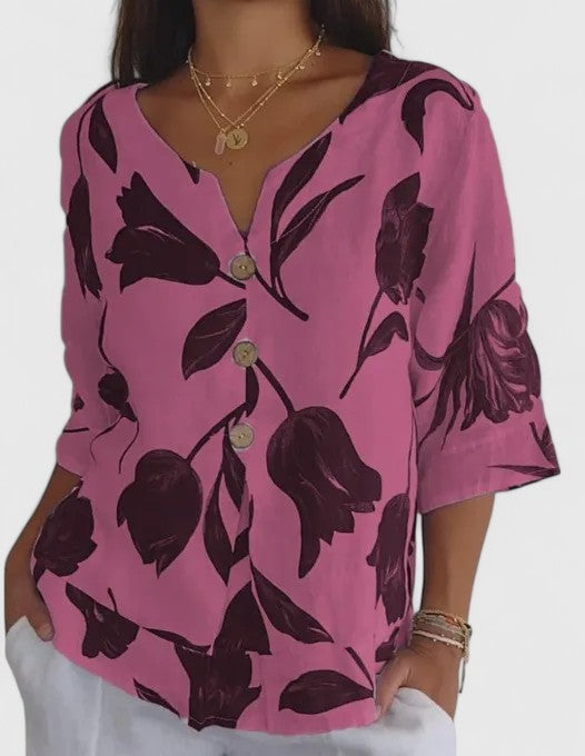 Agnes | Elegant Floral Print Blouse