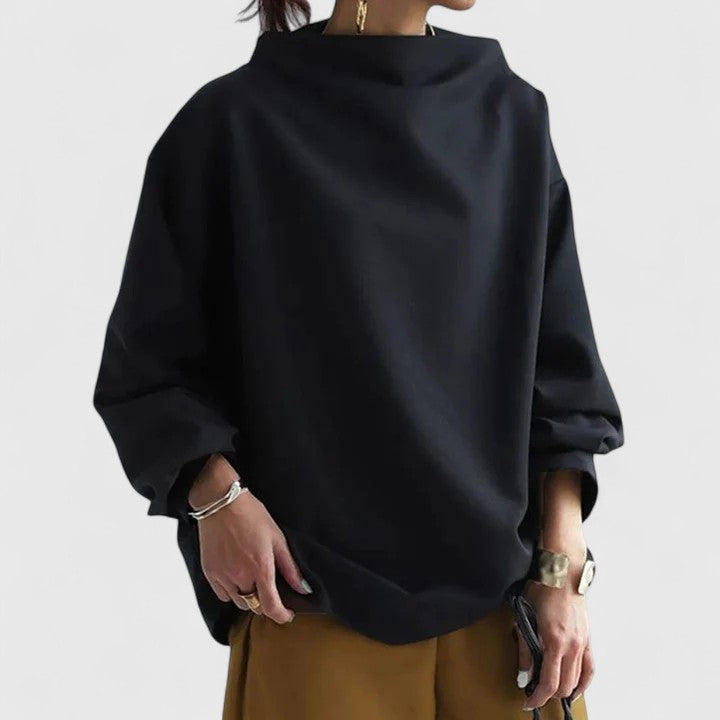 Evie | Relaxed Fit Cowl Neck Top with Long Sleeves