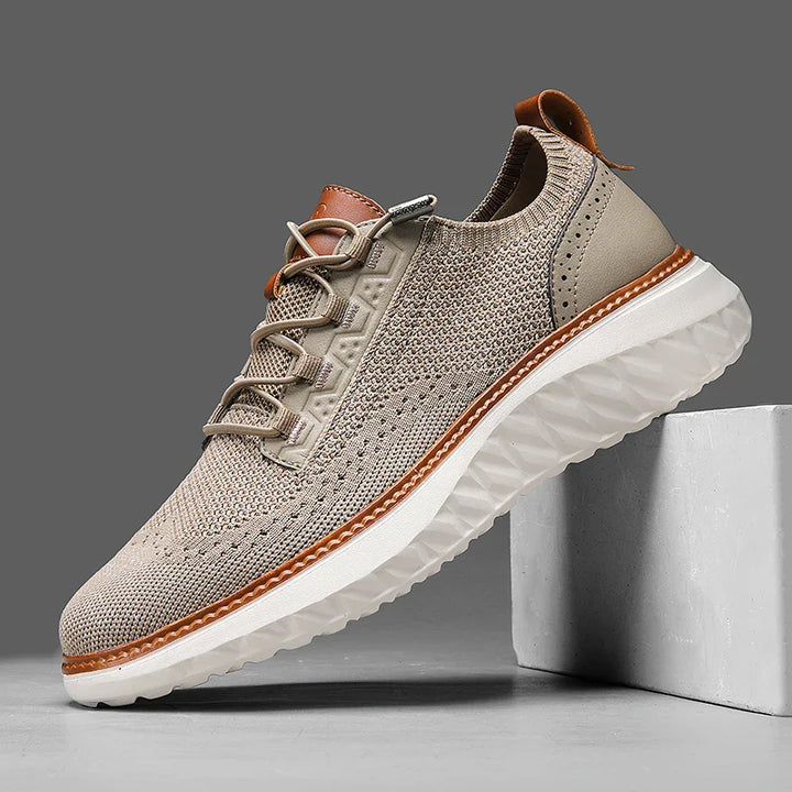 Bernard | Textured Panel Lace-Up Sneakers