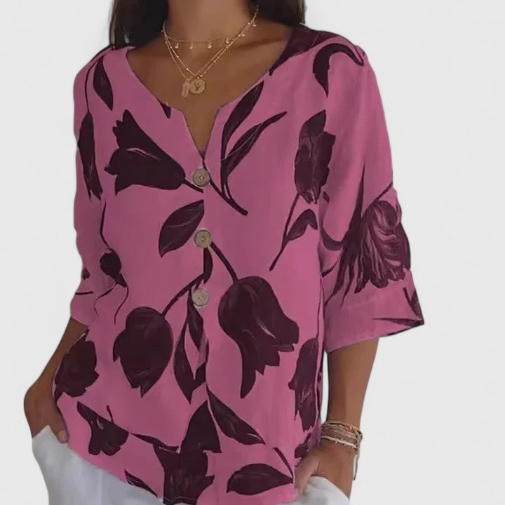Agnes | Elegant Floral Print Blouse