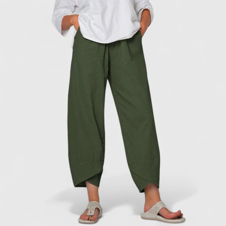 Edna | Wide Leg Cropped Capri Pants for Women