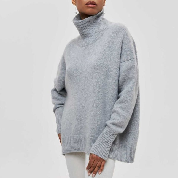 Jasmine | Chunky Knit Turtleneck Sweater Short Sleeve