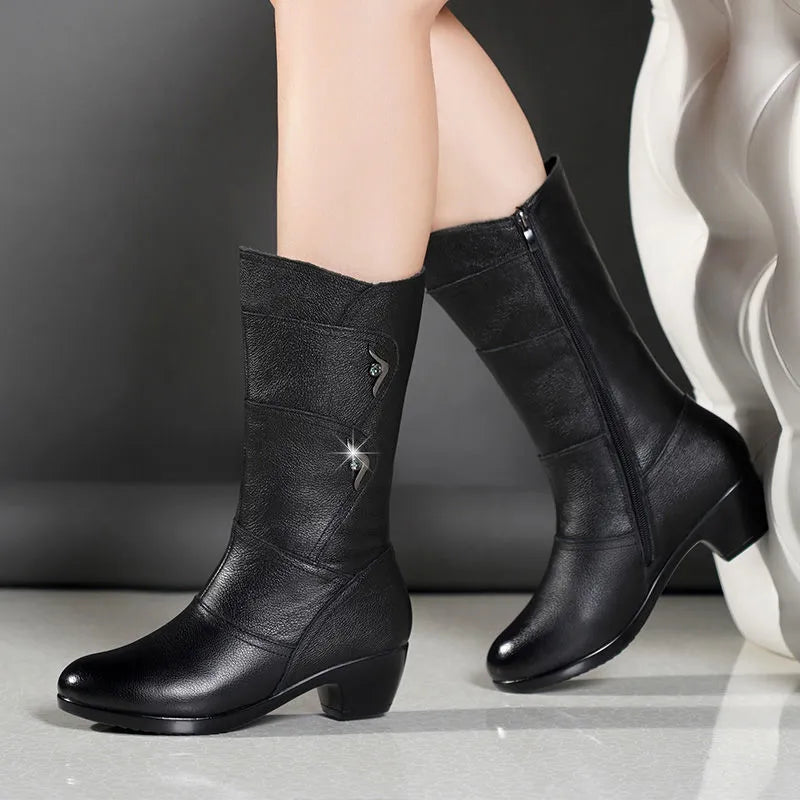 Anesa | Mid-Calf Boots With Low Heel
