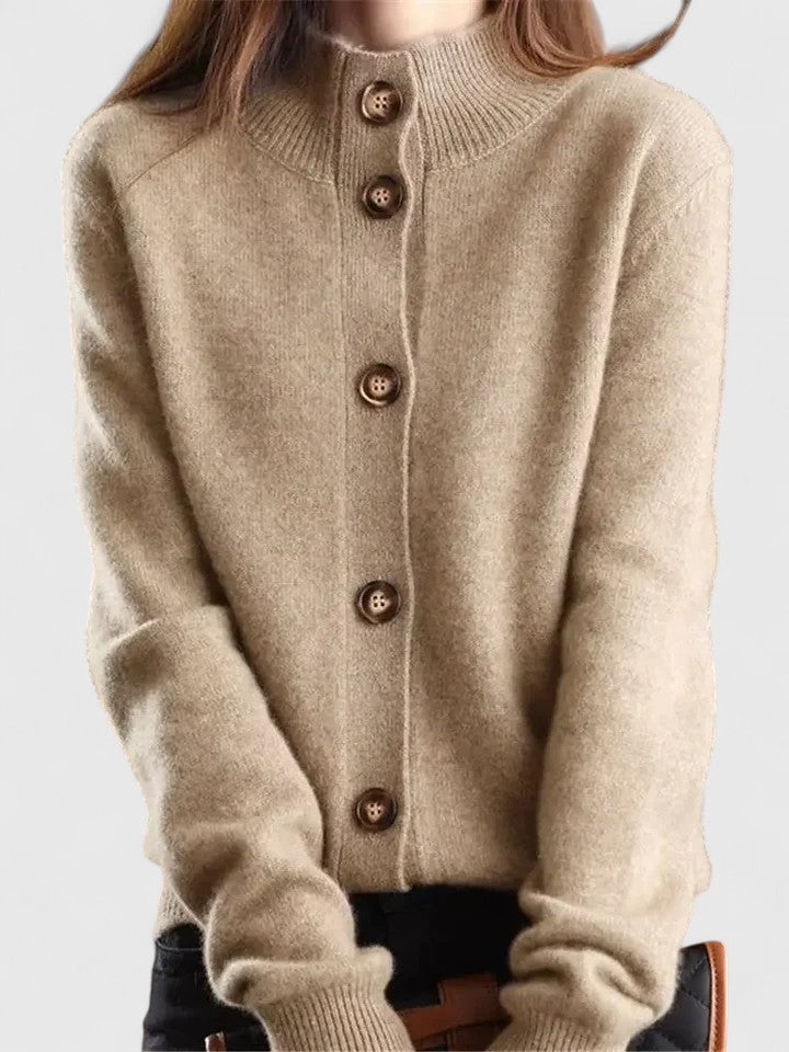 Paolina | Collared Button-Up Knit Cardigan