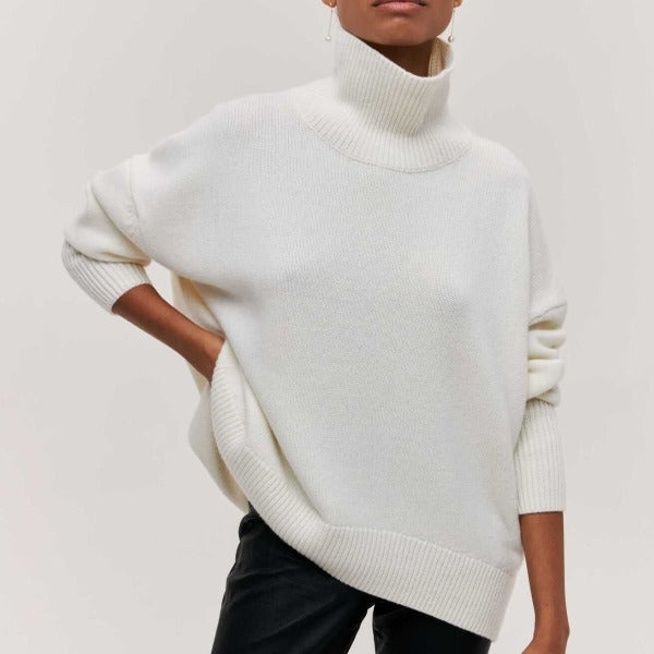 Jasmine | Chunky Knit Turtleneck Sweater Short Sleeve