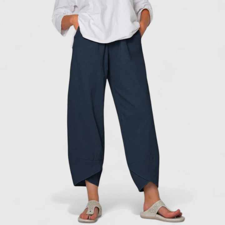 Edna | Wide Leg Cropped Capri Pants for Women