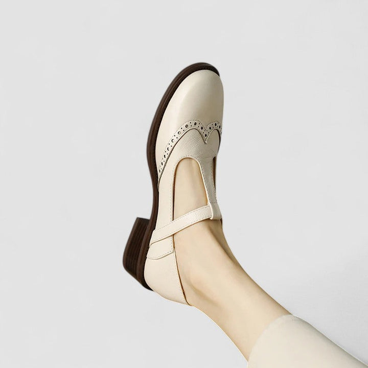 Vianne | T-Strap Mary Jane Brogues with Buckle