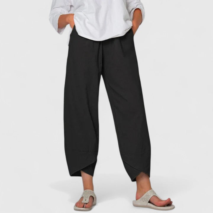 Edna | Wide Leg Cropped Capri Pants for Women