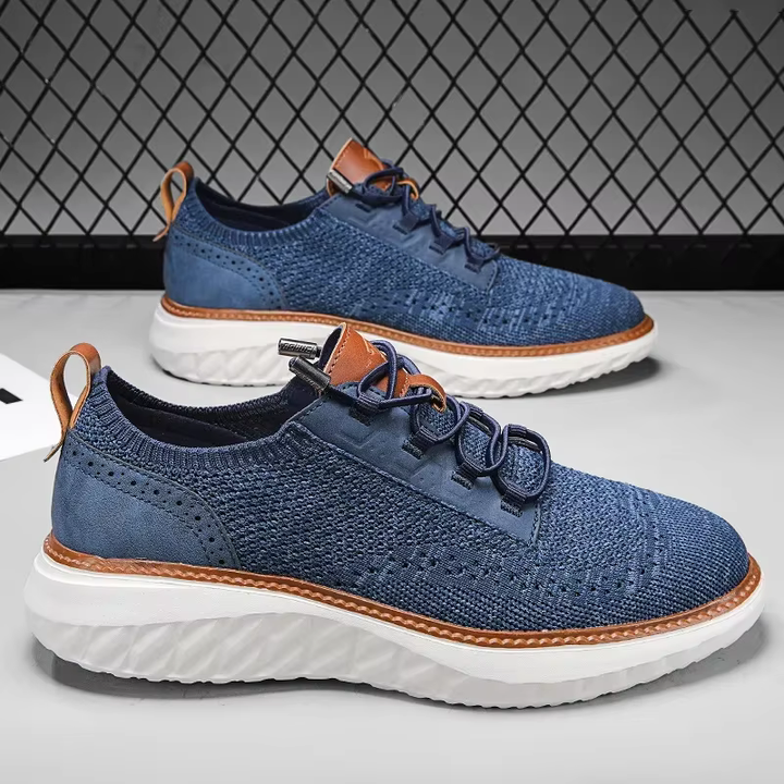 Bernard | Textured Panel Lace-Up Sneakers