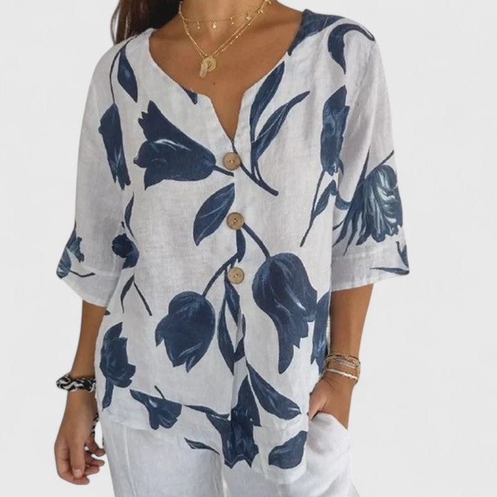 Agnes | Elegant Floral Print Blouse