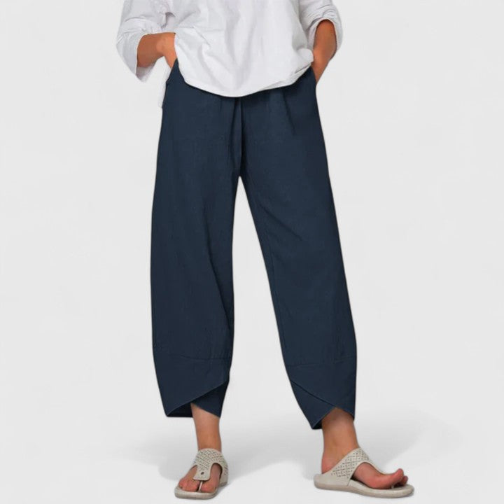 Edna | Wide Leg Cropped Capri Pants for Women