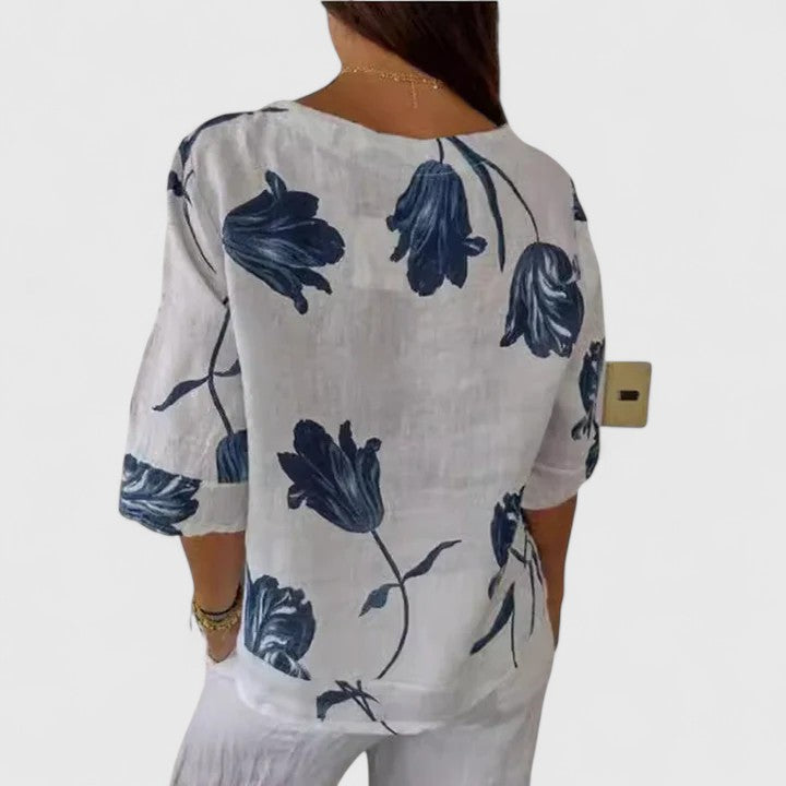 Agnes | Elegant Floral Print Blouse