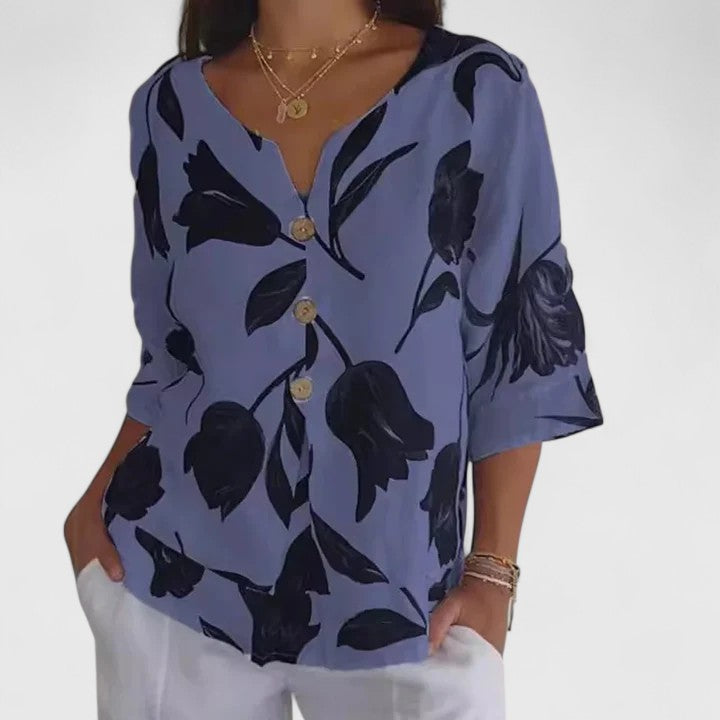 Agnes | Elegant Floral Print Blouse