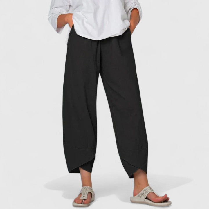 Edna | Wide Leg Cropped Capri Pants for Women