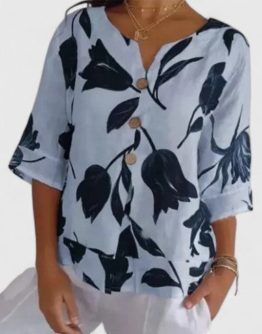 Agnes | Elegant Floral Print Blouse