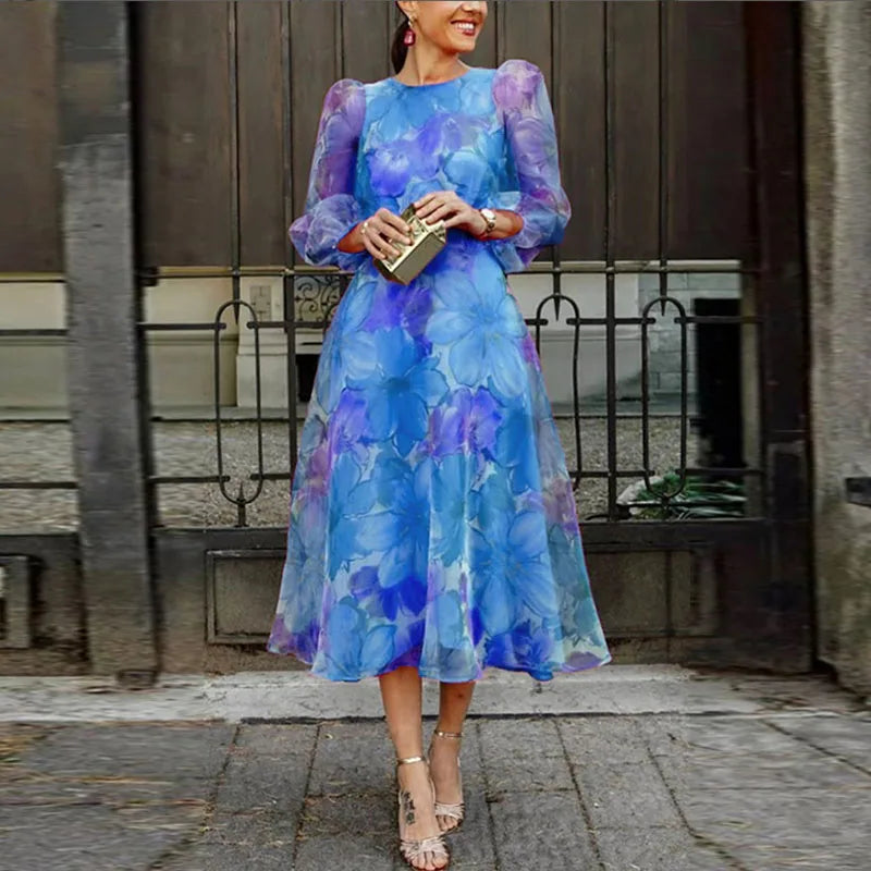 Barbara | Formal Floral Midi Dress