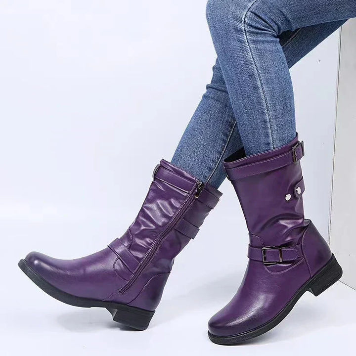 Yuliana | Buckle Detail Mid-Calf Boots