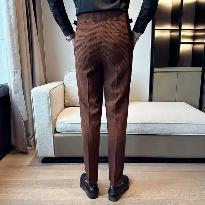 Soren | Textured Pleat Front Trousers