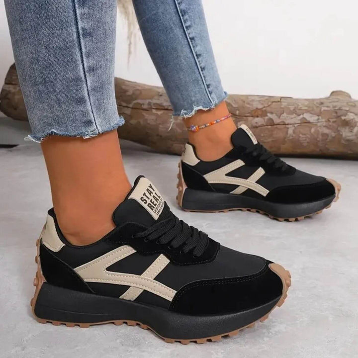 Dolly | Platform Lace-Up Sneakers with Panel Detail