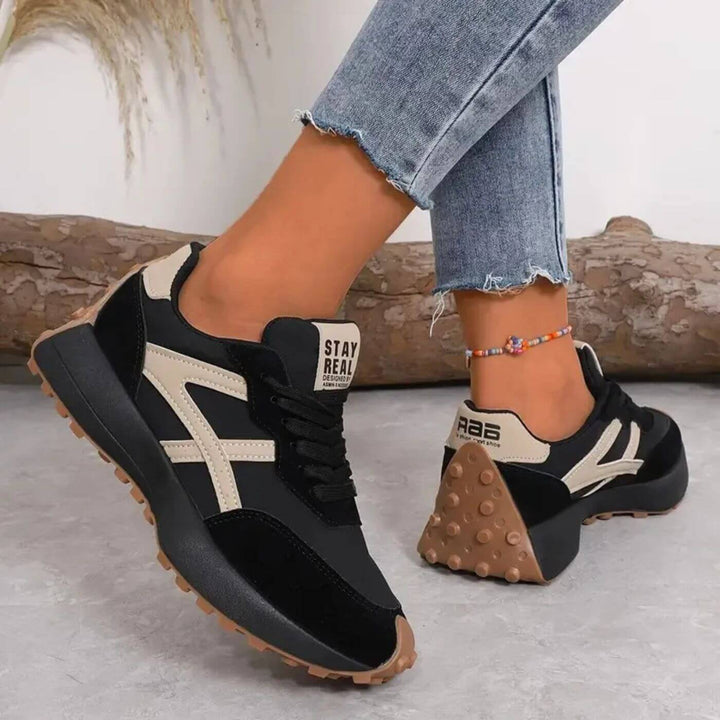Dolly | Platform Lace-Up Sneakers with Panel Detail