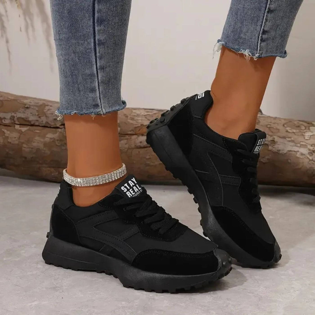 Dolly | Platform Lace-Up Sneakers with Panel Detail