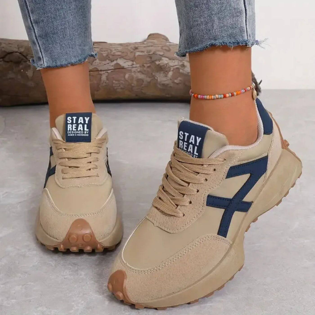 Dolly | Platform Lace-Up Sneakers with Panel Detail