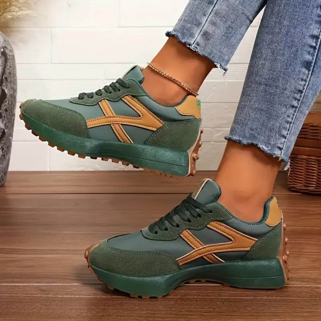 Dolly | Platform Lace-Up Sneakers with Panel Detail