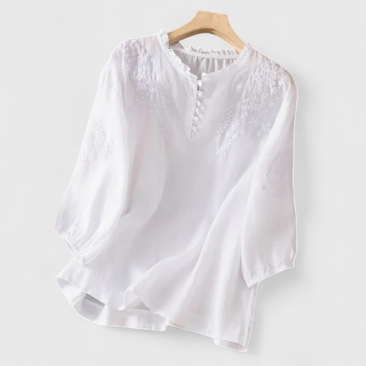 Keita | Embroidered 3/4 Sleeve Blouse for Women