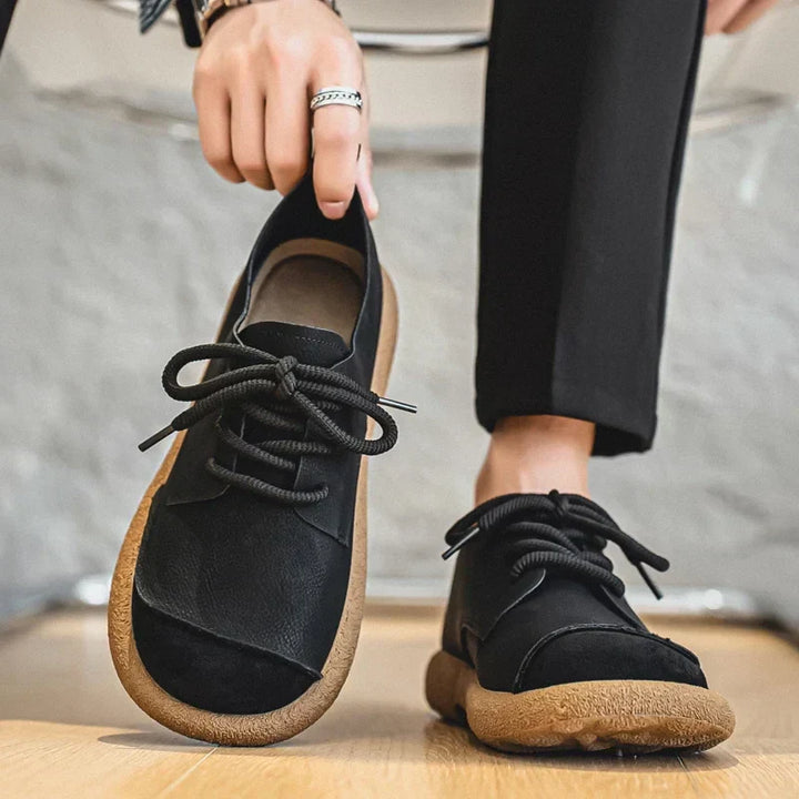 Cameron | Textured Toe Lace-Up Sneakers
