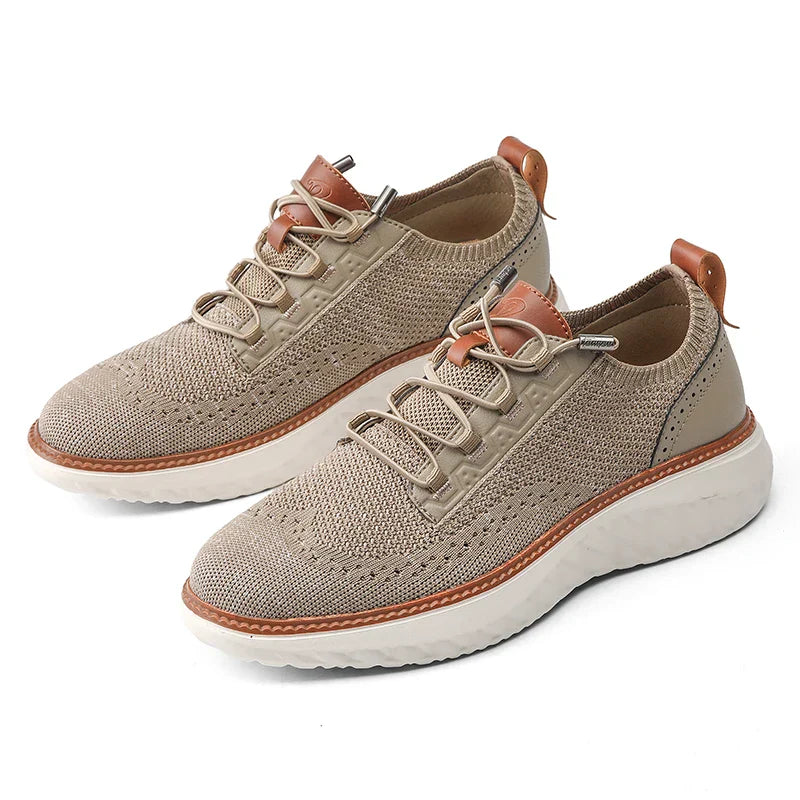 Bernard | Textured Panel Lace-Up Sneakers