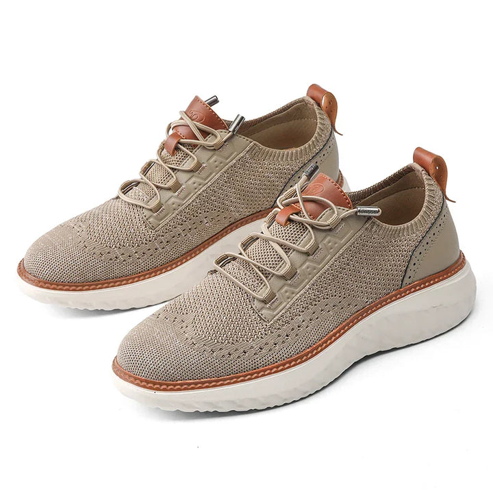 Bernard | Textured Panel Lace-Up Sneakers