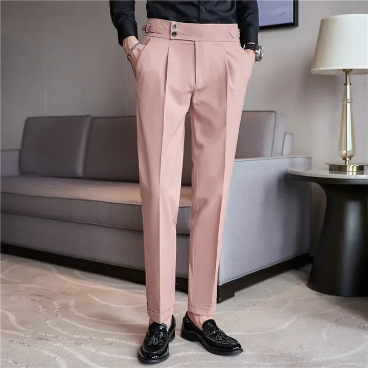 Henrik | Double Pleat High Waist Trousers