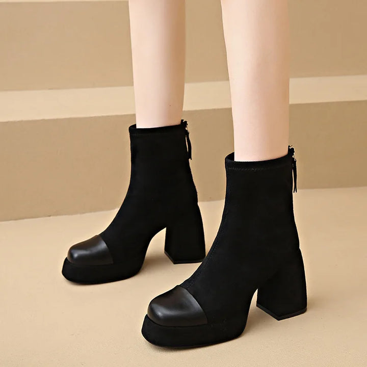 Nessa | Platform Ankle Block Heel Boots