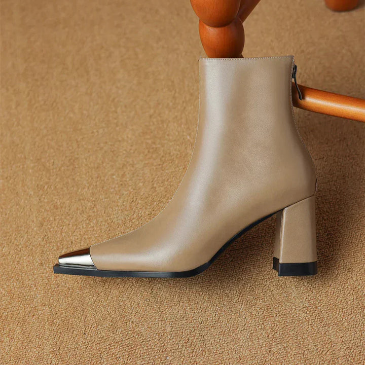 Marjolein | Casual Pointed Toe Block Heel Ankle Boots